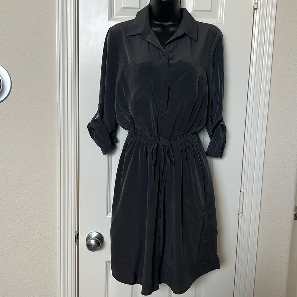 NWT Old navy rolled up sleeve grey dress. Size M
